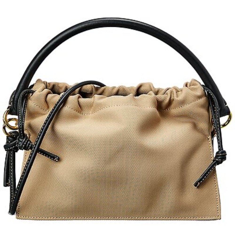 SOLD Yuzefi Larger Bom Black Khaki Leather Canvas NWT - Picture 2 of 8